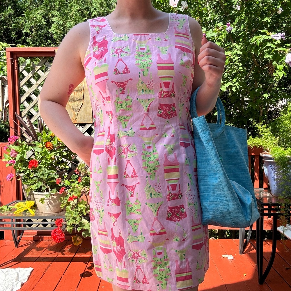 Lilly Pulitzer Pink and Green Floral Dress